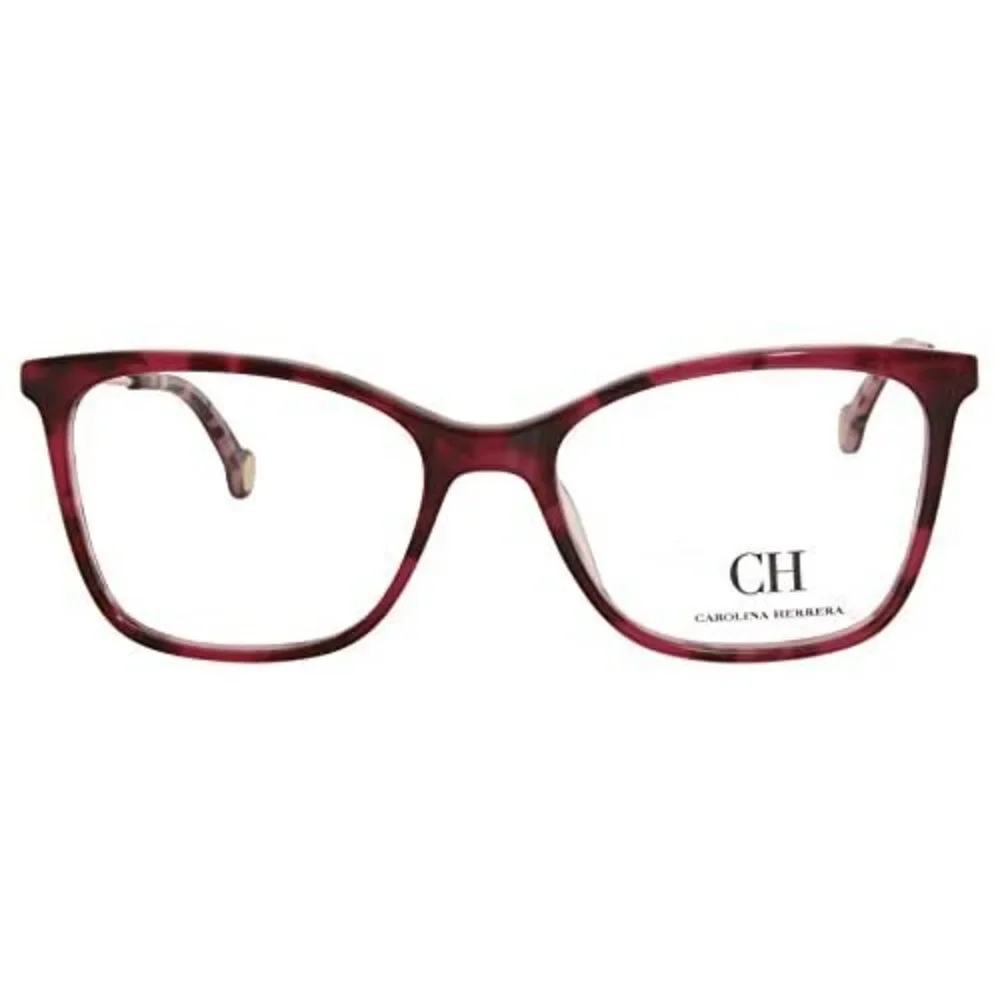NWT Carolina Herrera VHE846K Black White Square 53mm Eyeglasses